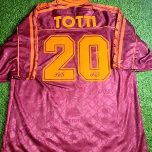 Totti As Roma Asics 1995 1996 Soccer Jersey Shirt XL